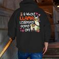 Llama Learning Teachers Students Alpaca Lover Back To School Men Zip Up Hoodie Back Print, funny gift