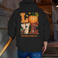 Love Kindergarten Teacher Turkey Thanksgiving Autumn Fall Men Zip Up Hoodie Back Print, funny gift