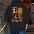 Love Pre-k Teacher Shirts Autumn Fall Pumpkin Fall Leopard Men Zip Up Hoodie Back Print, funny gift