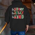 Be Merry Be Jolly Be Kind Merry Christmas Teacher Xmas PJs Men Zip Up Hoodie Back Print, funny gift