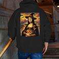 Mona Lisa Pumpkin Halloween Art Teacher Witchy Women Kids Men Zip Up Hoodie Back Print, funny gift