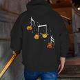 Music Note Pumpkin Fall Music Teacher Halloween Costume Men Zip Up Hoodie Back Print, funny gift