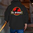 Nerdy No Internet Dinosaur Computer Science Teacher Men Zip Up Hoodie Back Print, Science Teacher Hoodies, Internet Hoodies, funny gift