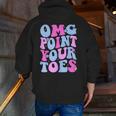 OMG Point Your Toes Dancing Teacher Tap Dancer Dance For Men Women Kids Men Zip Up Hoodie Back Print, funny gift