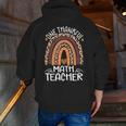 One Thankful Math Teacher Leopard Rainbow Thanksgiving Men Zip Up Hoodie Back Print, funny gift