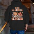 One Thankful Teacher Fall Leaves Thanksgiving Retro Men Zip Up Hoodie Back Print, funny gift One Thankful Teacher Fall Leaves Thanksgiving Retro Men Zip Up Hoodie Back Print, funny gift