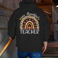 One Thankful Teacher Thanksgiving Rainbow Leopard Fall Men Zip Up Hoodie Back Print, funny gift One Thankful Teacher Thanksgiving Rainbow Leopard Fall Men Zip Up Hoodie Back Print, funny gift