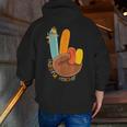 One Thankful Teacher Thanksgiving Turkey Peace Hand Sign Men Zip Up Hoodie Back Print, funny gift One Thankful Teacher Thanksgiving Turkey Peace Hand Sign Men Zip Up Hoodie Back Print, funny gift