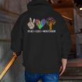 Peace Love Montessori Daycare Teacher Appreciation Men Zip Up Hoodie Back Print, funny gift Peace Love Montessori Daycare Teacher Appreciation Men Zip Up Hoodie Back Print, funny gift