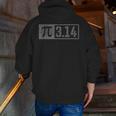 Pi Shirt For Teacher Vintage 314 Pi Digits Happy Pi Day Men Zip Up Hoodie Back Print, funny gift