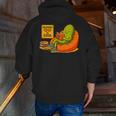 Pickle Reading Books Bookworm Teacher Librarian Kids Retro Men Zip Up Hoodie Back Print, funny gift