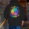 Play Is Learning Teacher Kindergarten For Men Women Kids Men Zip Up Hoodie Back Print, funny gift Play Is Learning Teacher Kindergarten For Men Women Kids Men Zip Up Hoodie Back Print, funny gift