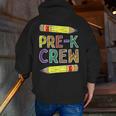 Pre-K Crew PreK Teachers Back To School Men Zip Up Hoodie Back Print, funny gift