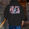 In My Pre K Era Groovy Back To School First Day Teacher Kids Men Zip Up Hoodie Back Print, Groovy Teacher Hoodies, funny gift