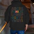 Pre K Kindergarten Hi Alphabet Back To School Teachers Men Women Girls Kids Men Zip Up Hoodie Back Print, funny gift