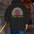 Pre-K Preschool Kindergarten Future Teacher Rainbow Men Zip Up Hoodie Back Print, Future Teacher Hoodies, funny gift
