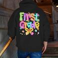 Preppy First Grade Back To School 1st Grade Teacher Girl Kid Men Zip Up Hoodie Back Print, First Grade Teacher Hoodies, funny gift