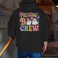 Preschool Boo Crew Preschool Teacher Student Halloween Men Zip Up Hoodie Back Print, funny gift