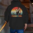 Preschool Panda Back To School Teacher Student Men Zip Up Hoodie Back Print, funny gift
