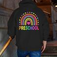 Preschool Rainbow Girls Boys Kids Teacher Back To School Men Zip Up Hoodie Back Print, funny gift