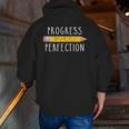 Progress Over Perfection Motivational Teacher Tee Men Zip Up Hoodie Back Print, funny gift Progress Over Perfection Motivational Teacher Tee Men Zip Up Hoodie Back Print, funny gift