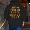 Pumpkin ABC Halloween Alphabet Costume School Teacher Kids Men Zip Up Hoodie Back Print, funny gift