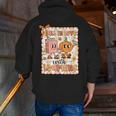 Pumpkin Teacher Preppy Fall In Love With Learning Autumn Men Zip Up Hoodie Back Print, funny gift
