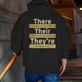 There Their They'Re T Shirt English Grammar Teacher For Men Women Men Zip Up Hoodie Back Print, English Teacher Hoodies, funny gift There Their They'Re T Shirt English Grammar Teacher For Men Women Men Zip Up Hoodie Back Print, English Teacher Hoodies, funny gift