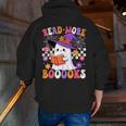 Read More Books Ghost Reading Book Teacher Halloween Men Zip Up Hoodie Back Print, funny gift