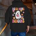 Read More Books Groovy Halloween Teacher Women Men Zip Up Hoodie Back Print, Groovy Teacher Hoodies, funny gift