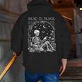 Read In Peace Skeleton Reading Teacher Spooky Halloween Men Zip Up Hoodie Back Print, funny gift