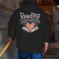 Reading Intervention Teacher Men Zip Up Hoodie Back Print, funny gift