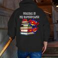 Reading Is My Super Power Superhero Best English Teacher Men Zip Up Hoodie Back Print, Super Teacher Hoodies, English Teacher Hoodies, funny gift