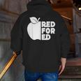 Red For Ed Teacher Support Public Education For Men Women Kids Men Zip Up Hoodie Back Print, funny gift
