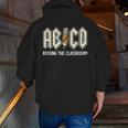 Retro Abcd Teacher Novelty Back To School Teacher Men Zip Up Hoodie Back Print, funny gift
