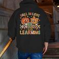 Retro Fall In Love With Learning Autumn Pumpkin Teacher Kids Men Zip Up Hoodie Back Print, funny gift Retro Fall In Love With Learning Autumn Pumpkin Teacher Kids Men Zip Up Hoodie Back Print, funny gift