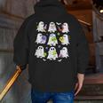 Retro Halloween Science Teacher Ghost Laboratory Teacher Men Zip Up Hoodie Back Print, Science Teacher Hoodies, funny gift