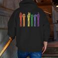 Retro Be Kind ASL Deaf Teacher Sign Language Gay Pride Men Zip Up Hoodie Back Print, funny gift