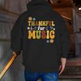 Retro Thankful For Music Floral Music Teacher Thanksgiving Men Women Men Zip Up Hoodie Back Print, funny gift Retro Thankful For Music Floral Music Teacher Thanksgiving Men Women Men Zip Up Hoodie Back Print, funny gift