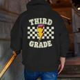 Retro Third Grade Teacher Lightning Bolt Pencil Teacher Kids Men Zip Up Hoodie Back Print, funny gift