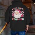 Santa Favorite Teacher Shirt Teacher Christmas Men Zip Up Hoodie Back Print, funny gift Santa Favorite Teacher Shirt Teacher Christmas Men Zip Up Hoodie Back Print, funny gift