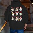 Santa Ghost Reading Books Christmas Library Teacher Men Zip Up Hoodie Back Print, funny gift