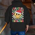 Santas Favorite Teacher Retro Groovy Smile Face Christmas Men Zip Up Hoodie Back Print, Groovy Teacher Hoodies, funny gift Santas Favorite Teacher Retro Groovy Smile Face Christmas Men Zip Up Hoodie Back Print, Groovy Teacher Hoodies, funny gift