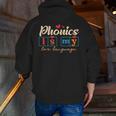 Science Of Reading Teacher Phonics Is My Love Language Men Zip Up Hoodie Back Print, Science Teacher Hoodies, funny gift