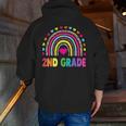 Second Grade Rainbow Girls Boys Teacher Team 2nd Grade Squad Men Zip Up Hoodie Back Print, 2nd Grade Teacher Hoodies, funny gift