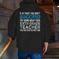 Sixth Grade Teacher 6th Grade Teacher T-Shirt Men Zip Up Hoodie Back Print, funny gift
