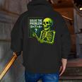 Solve The Problem Skeleton Teacher Halloween Math Six Seven Men Zip Up Hoodie Back Print, funny gift