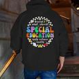 Special Education Teacher SPED Squad Team Kids Men Groovy Men Zip Up Hoodie Back Print, Groovy Teacher Hoodies, funny gift