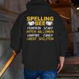 Spelling Bee Costume For a Halloween Teacher Pun Women Men Zip Up Hoodie Back Print, funny gift