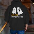 Spooky Ghost Inequalities Halloween Math Teacher Men Zip Up Hoodie Back Print, funny gift